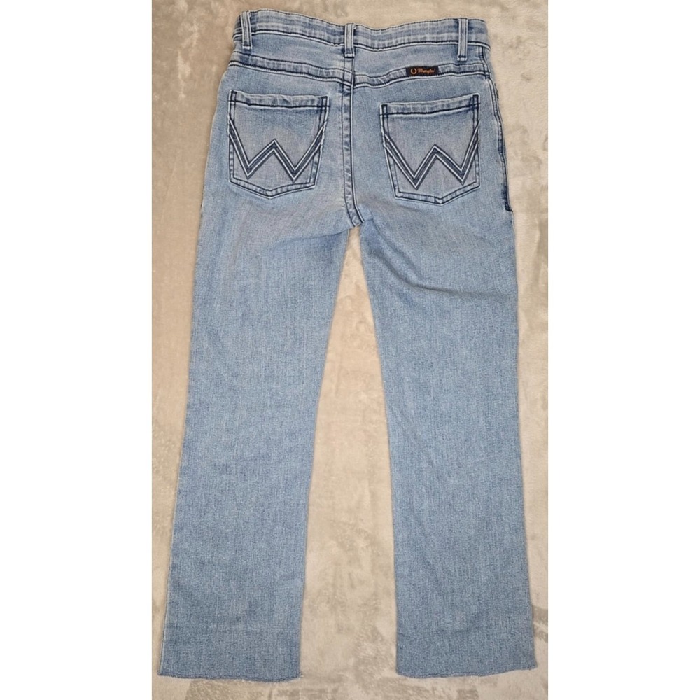 Wrangler Jeans Womens 30x28 Blue Willow Ultimate Riding Stretch Raw Hem